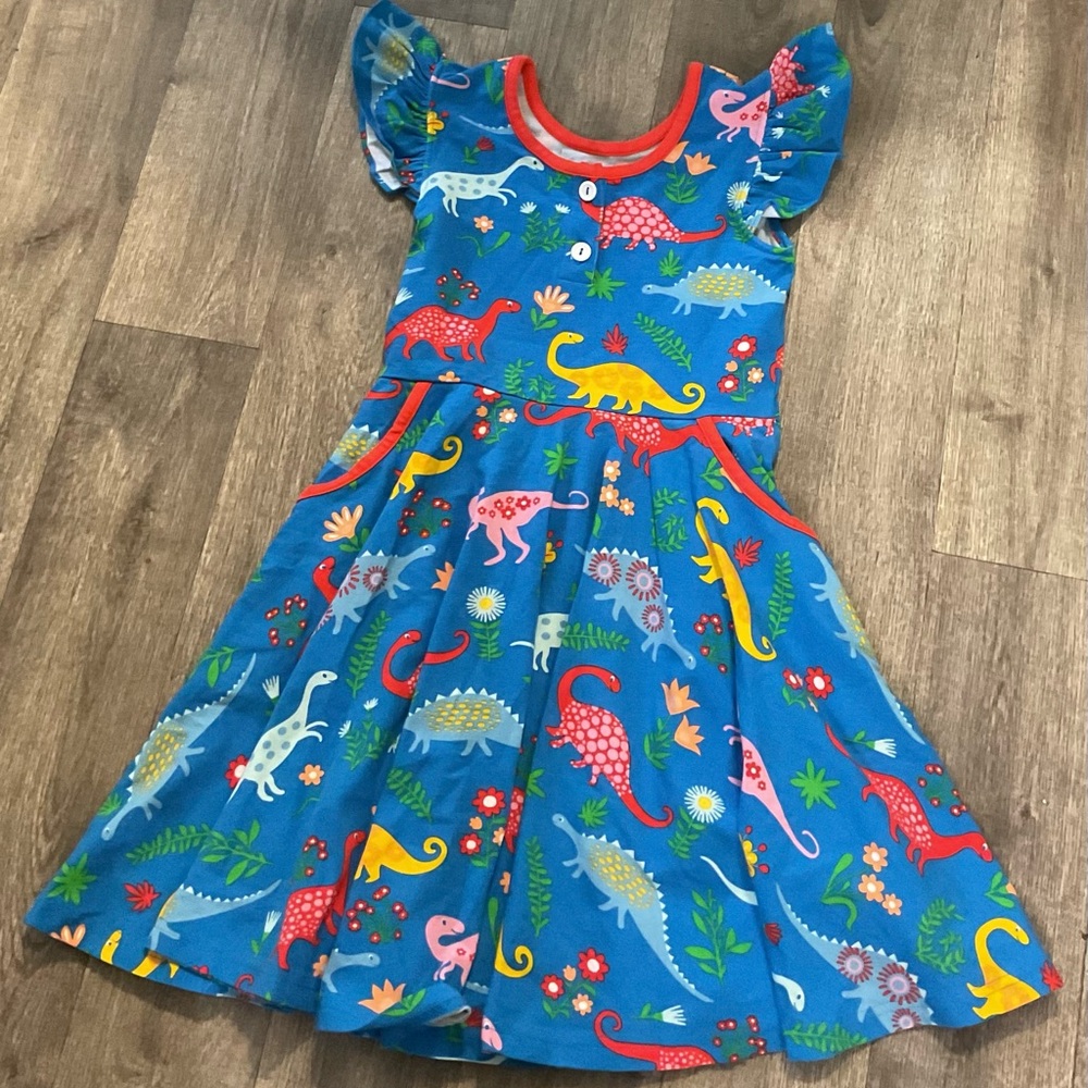 Eleanor Rose Colorful Dinosaur Print Dress